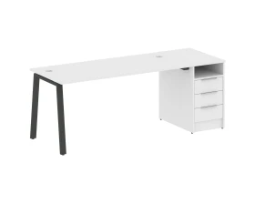 Рабочая станция на А-образном м/к с опорной тумбой 201,2x72x75 Метал Систем / Metal System images