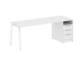 Рабочая станция на А-образном м/к с опорной тумбой 201,2x72x75 Метал Систем / Metal System images