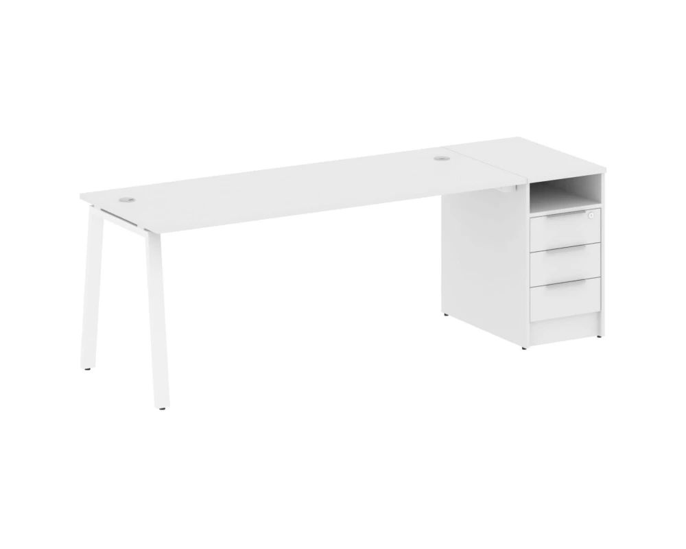 Рабочая станция на А-образном м/к с опорной тумбой 221,2x72x75 Метал Систем / Metal System