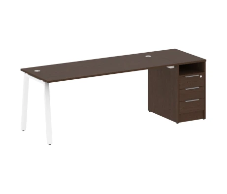 Рабочая станция на А-образном м/к с опорной тумбой 221,2x72x75 Метал Систем / Metal System