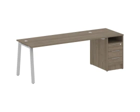 Рабочая станция на А-образном м/к с опорной тумбой 221,2x72x75 Метал Систем / Metal System images