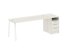 Рабочая станция на А-образном м/к с опорной тумбой 221,2x72x75 Метал Систем / Metal System images