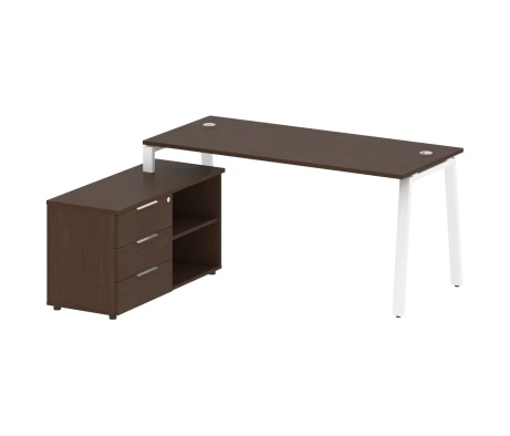 Рабочая станция на А-образном м/к с опорной тумбой левая 170x152x75 Метал Систем / Metal System