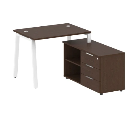 Рабочая станция на А-образном м/к с опорной тумбой правая 110x152x75 Метал Систем / Metal System