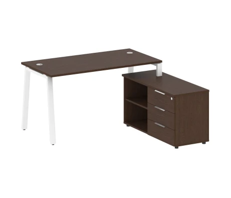 Рабочая станция на А-образном м/к с опорной тумбой правая 150x152x75 Метал Систем / Metal System