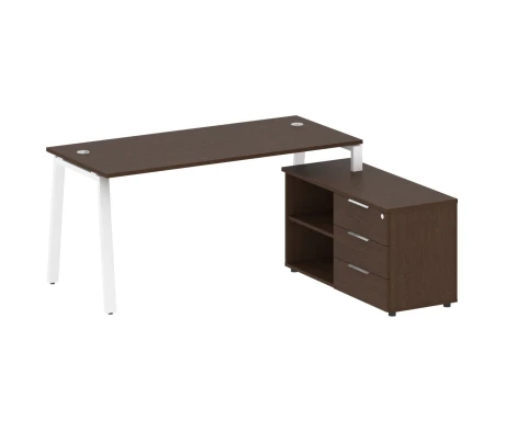 Рабочая станция на А-образном м/к с опорной тумбой правая 170x152x75 Метал Систем / Metal System