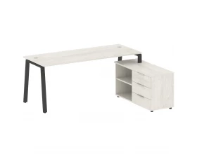 Рабочая станция на А-образном м/к с опорной тумбой правая 190x152x75 Metal System images