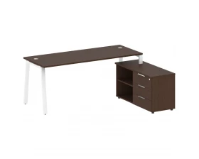 Рабочая станция на А-образном м/к с опорной тумбой правая 190x152x75 Metal System images