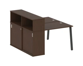 Рабочая станция на А-образном м/к с опорным шкафом-купе 141x147,5x109,8 Метал Систем / Metal System images