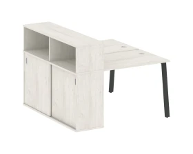 Рабочая станция на А-образном м/к с опорным шкафом-купе 141x147,5x109,8 Метал Систем / Metal System images