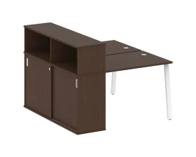 Рабочая станция на А-образном м/к с опорным шкафом-купе 141x147,5x109,8 Метал Систем / Metal System images