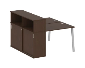 Рабочая станция на А-образном м/к с опорным шкафом-купе 141x147,5x109,8 Метал Систем / Metal System images