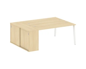 Рабочая станция на А-образном м/к с опорным шкафом-купе 201x147,5x75 Метал Систем / Metal System images