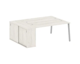 Рабочая станция на А-образном м/к с опорным шкафом-купе 201x147,5x75 Метал Систем / Metal System images