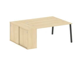 Рабочая станция на А-образном м/к с опорным шкафом-купе 201x147,5x75 Метал Систем / Metal System images