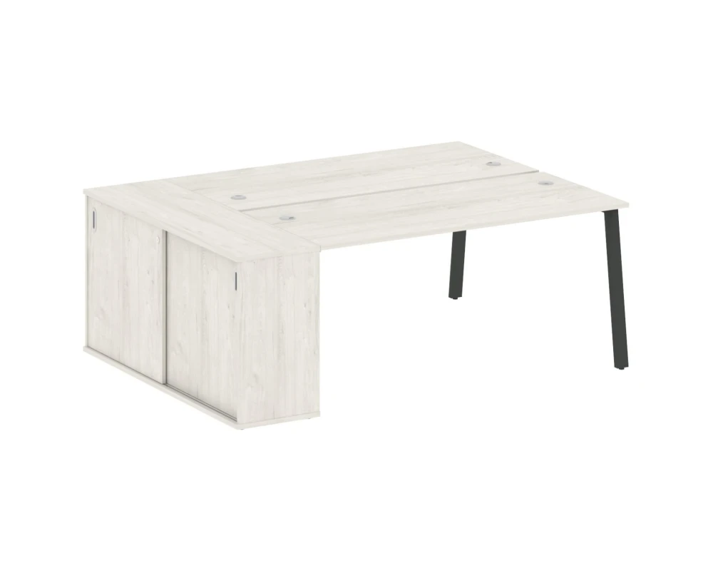 Рабочая станция на А-образном м/к с опорным шкафом-купе 201x147,5x75 Метал Систем / Metal System