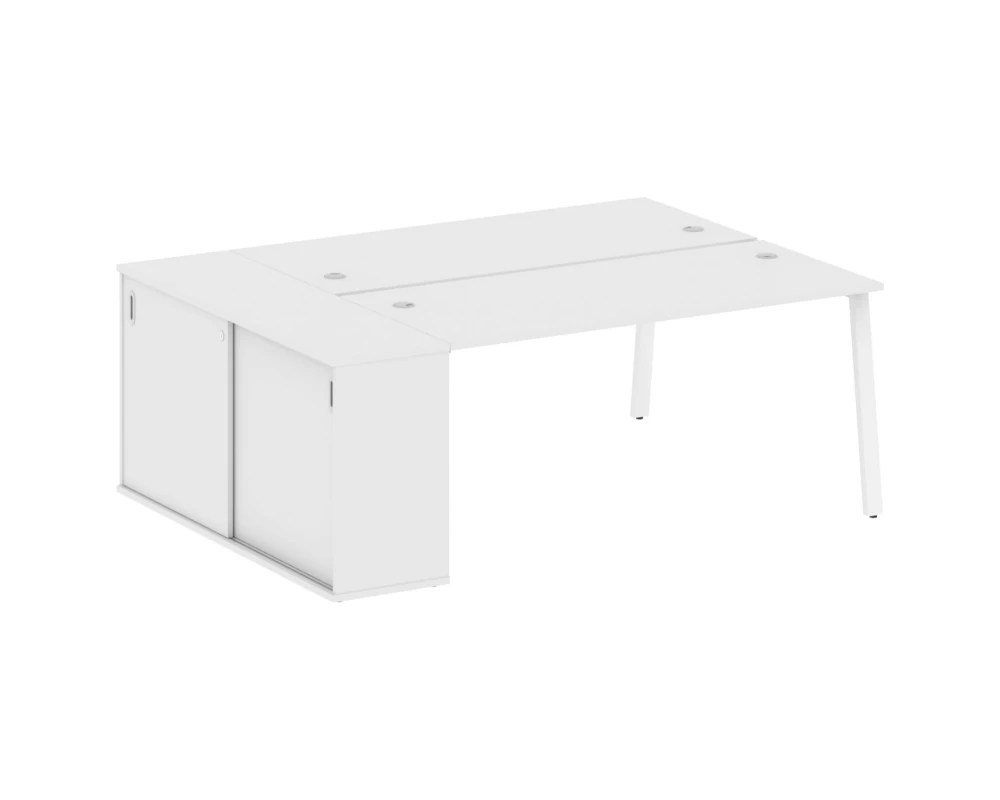 Рабочая станция на А-образном м/к с опорным шкафом-купе 201x147,5x75 Метал Систем / Metal System