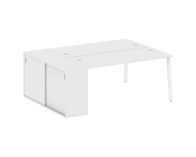 Рабочая станция на А-образном м/к с опорным шкафом-купе 201x147,5x75 Метал Систем / Metal System images