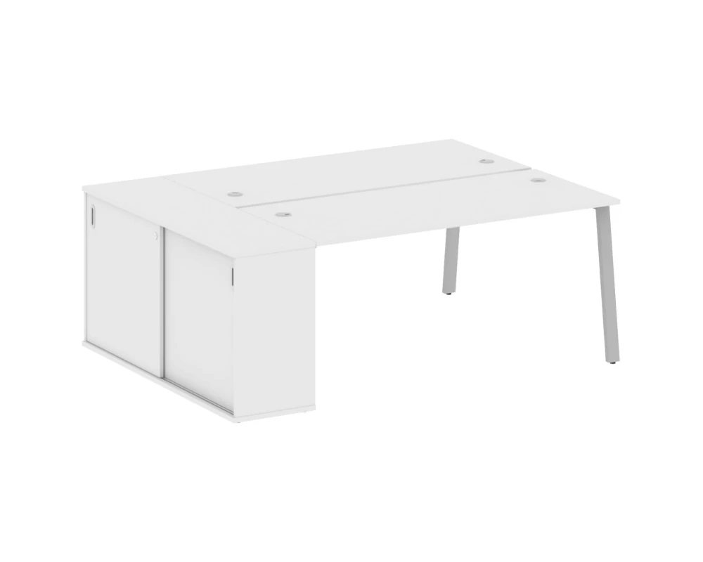 Рабочая станция на А-образном м/к с опорным шкафом-купе 201x147,5x75 Метал Систем / Metal System