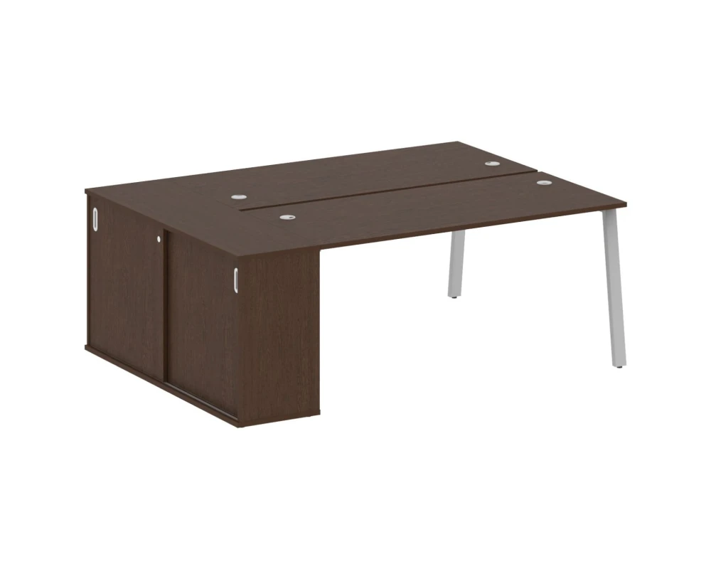 Рабочая станция на А-образном м/к с опорным шкафом-купе 201x147,5x75 Метал Систем / Metal System