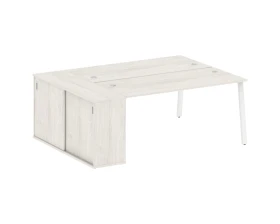 Рабочая станция на А-образном м/к с опорным шкафом-купе 201x147,5x75 Метал Систем / Metal System images