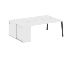 Рабочая станция на А-образном м/к с опорным шкафом-купе 221x147,5x75 Метал Систем / Metal System images