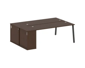 Рабочая станция на А-образном м/к с опорным шкафом-купе 221x147,5x75 Метал Систем / Metal System images