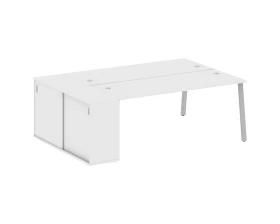 Рабочая станция на А-образном м/к с опорным шкафом-купе 221x147,5x75 Метал Систем / Metal System images