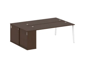 Рабочая станция на А-образном м/к с опорным шкафом-купе 221x147,5x75 Метал Систем / Metal System images