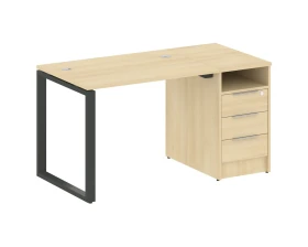 Рабочая станция на О-образном м/к с опорной тумбой 141,2x72x75 Метал Систем / Metal System images