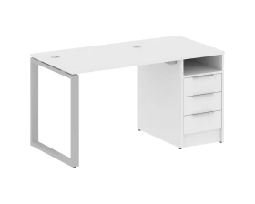 Рабочая станция на О-образном м/к с опорной тумбой 141,2x72x75 Метал Систем / Metal System images