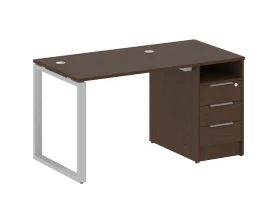 Рабочая станция на О-образном м/к с опорной тумбой 141,2x72x75 Метал Систем / Metal System images