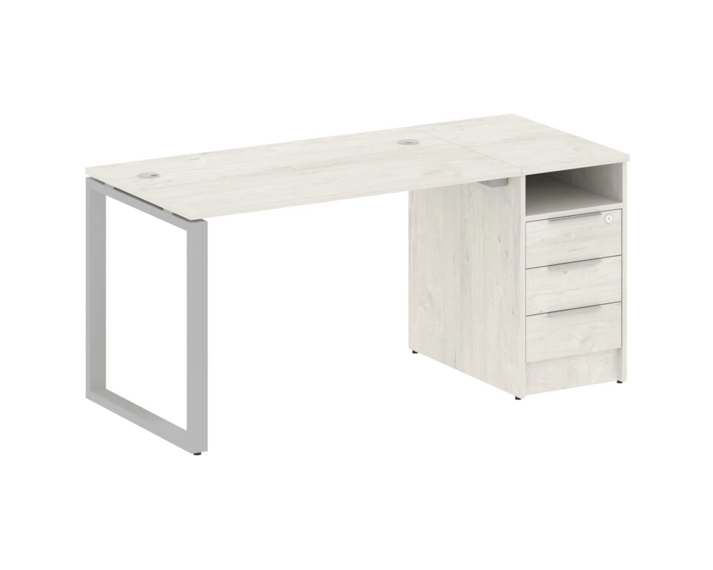 Рабочая станция на О-образном м/к с опорной тумбой 161,2x72x75 Метал Систем / Metal System