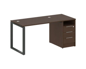 Рабочая станция на О-образном м/к с опорной тумбой 161,2x72x75 Метал Систем / Metal System images