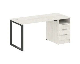 Рабочая станция на О-образном м/к с опорной тумбой 161,2x72x75 Метал Систем / Metal System images