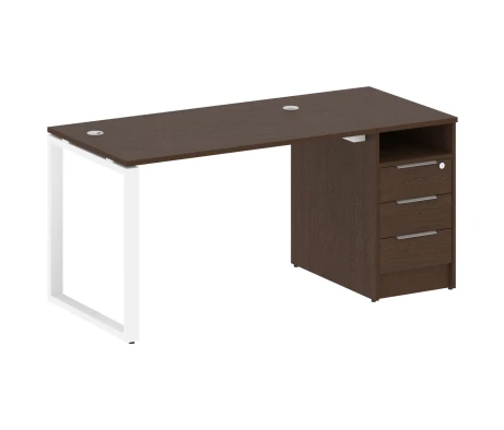 Рабочая станция на О-образном м/к с опорной тумбой 161,2x72x75 Метал Систем / Metal System