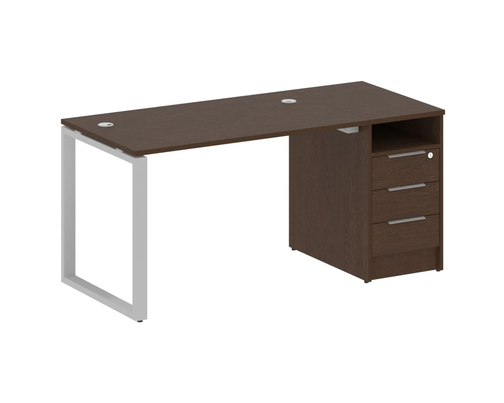 Рабочая станция на О-образном м/к с опорной тумбой 161,2x72x75 Метал Систем / Metal System