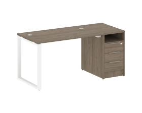 Рабочая станция на О-образном м/к с опорной тумбой 161,2x72x75 Метал Систем / Metal System images