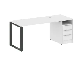 Рабочая станция на О-образном м/к с опорной тумбой 181,2x72x75 Метал Систем / Metal System images