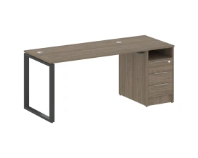 Рабочая станция на О-образном м/к с опорной тумбой 181,2x72x75 Метал Систем / Metal System images