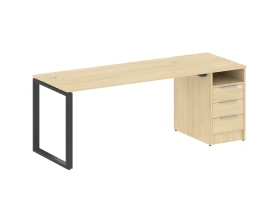 Рабочая станция на О-образном м/к с опорной тумбой 201,2x72x75 Метал Систем / Metal System images