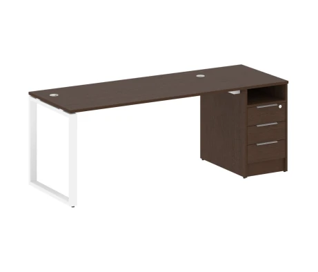 Рабочая станция на О-образном м/к с опорной тумбой 201,2x72x75 Метал Систем / Metal System