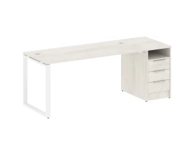 Рабочая станция на О-образном м/к с опорной тумбой 201,2x72x75 Метал Систем / Metal System images