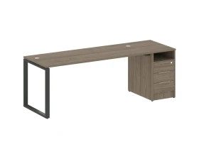 Рабочая станция на О-образном м/к с опорной тумбой 221,2x72x75 Метал Систем / Metal System images