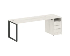 Рабочая станция на О-образном м/к с опорной тумбой 221,2x72x75 Метал Систем / Metal System images