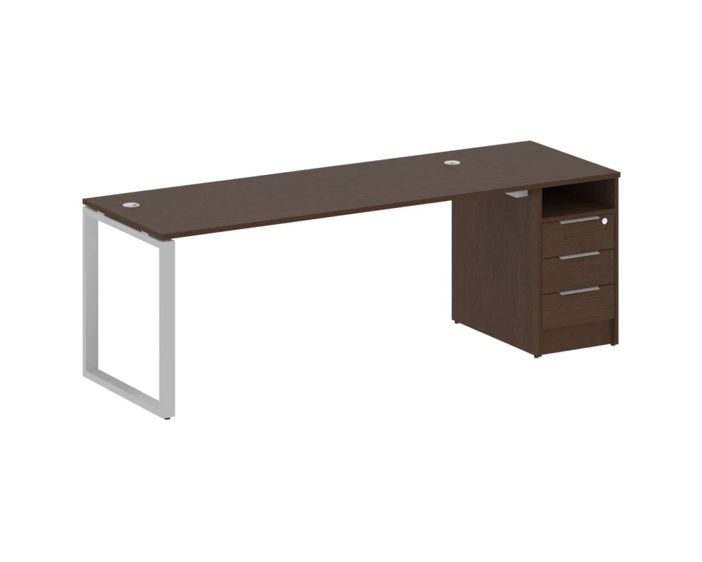 Рабочая станция на О-образном м/к с опорной тумбой 221,2x72x75 Метал Систем / Metal System