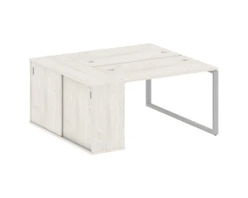 Рабочая станция на О-образном м/к с опорным шкафом-купе 161x147,5x75 Метал Систем / Metal System images