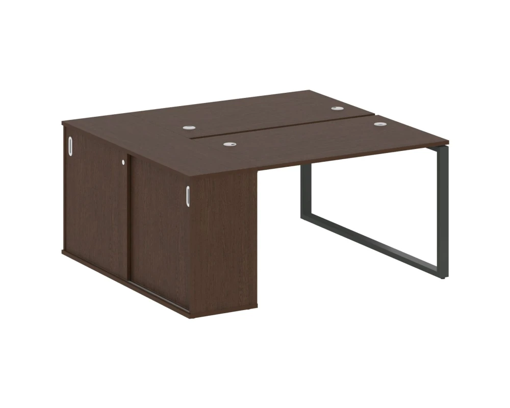 Рабочая станция на О-образном м/к с опорным шкафом-купе 161x147,5x75 Метал Систем / Metal System