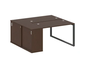 Рабочая станция на О-образном м/к с опорным шкафом-купе 161x147,5x75 Метал Систем / Metal System images