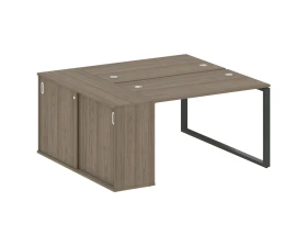 Рабочая станция на О-образном м/к с опорным шкафом-купе 161x147,5x75 Метал Систем / Metal System images